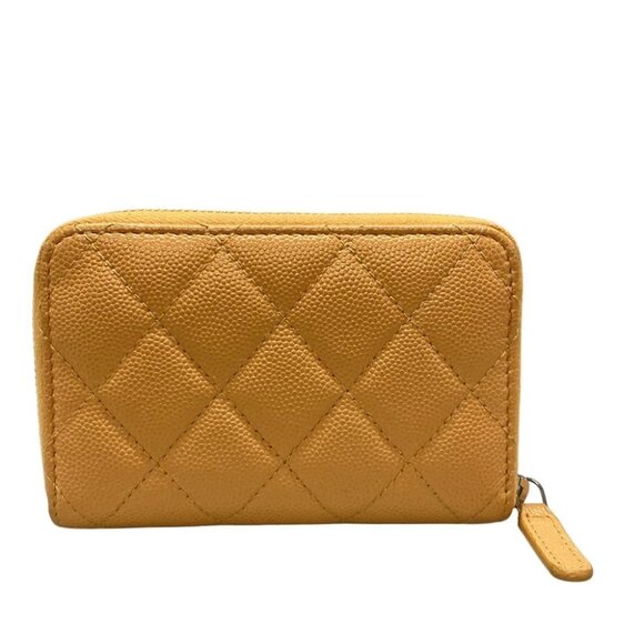 Auth CHANEL CHANEL19/Matelasse AP3716 Orange Grained Calfskin Coin Case - Picture 2 of 11
